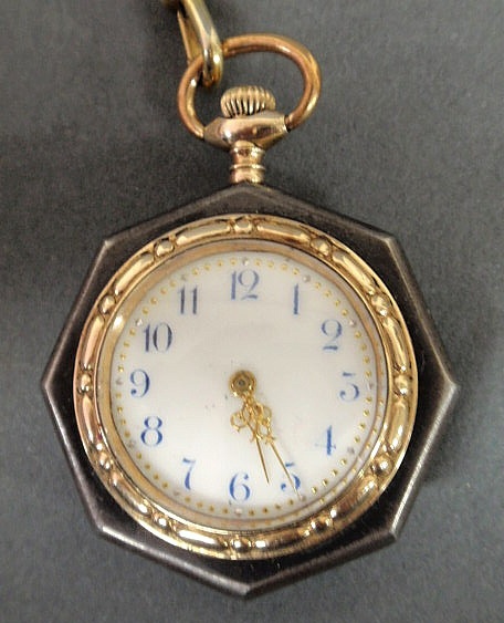 Appraisal: Gold filled ladies pocket watch with an octagonal case watch