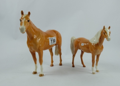 Appraisal: Beswick Palamino Arab Xayal tail off and Palamino Thoroughbred Stallion