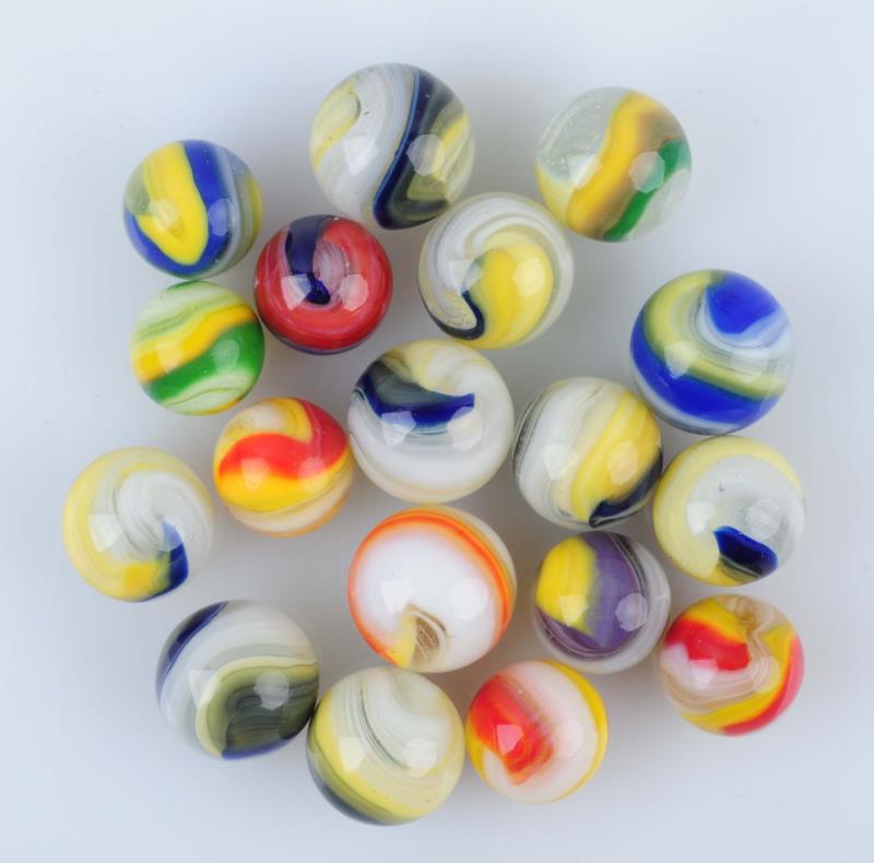 Appraisal: Lot Of Akro Agate Popeye Marbles Lot includes a nice