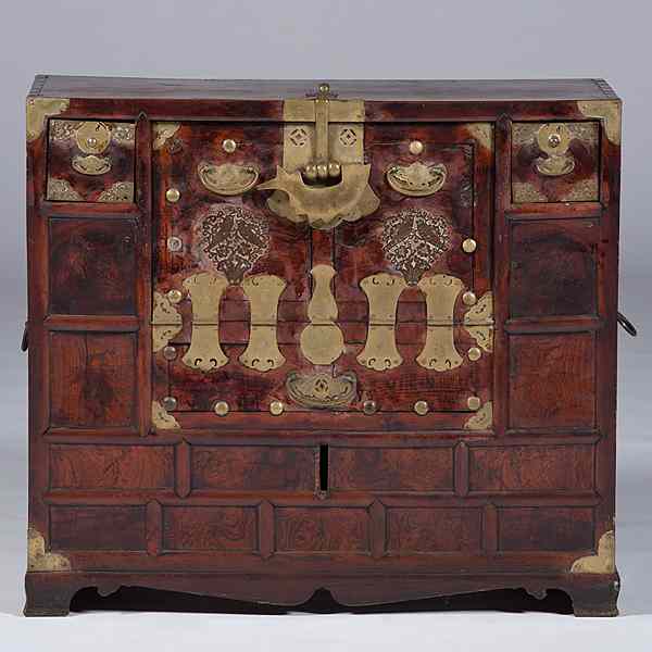 Appraisal: Korean Chest Korean A storage chest with a rectangular top