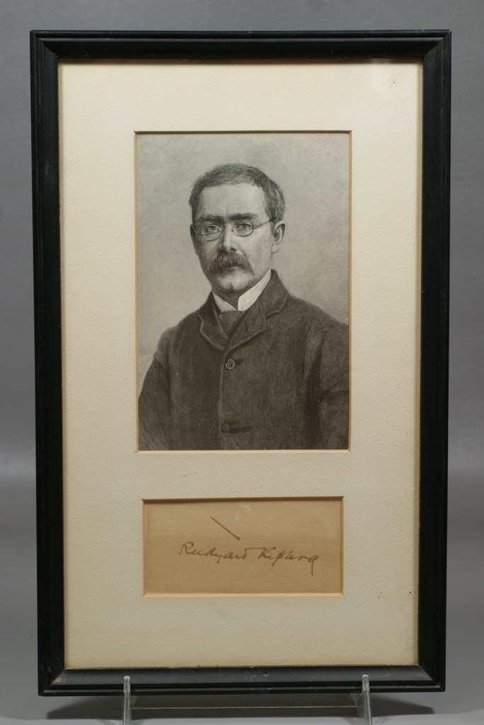 Appraisal: Rudyard Kipling framed autographed photo