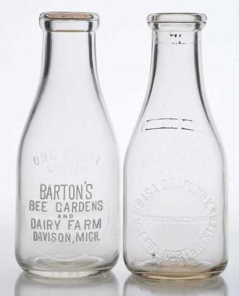 Appraisal: Lot of Michigan Embossed Milk Bottles Description Lot includes one