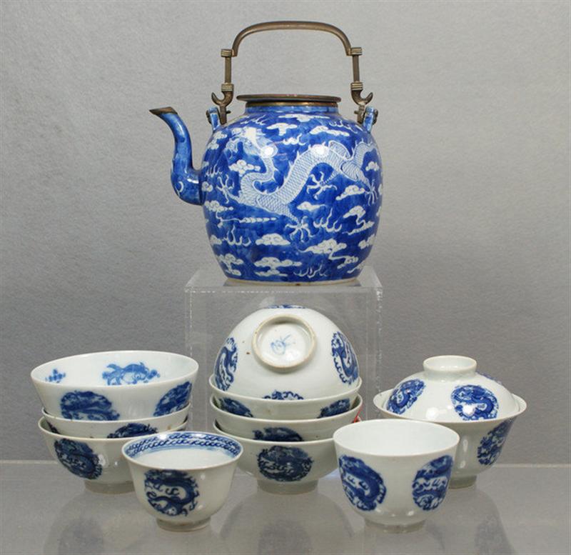 Appraisal: Lot of th th c Chinese porcelain teapot cups and