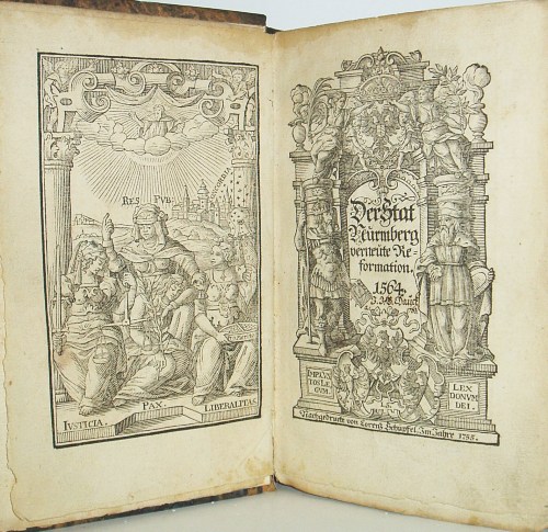 Appraisal: NUREMBERG Der Stat Nurmberg verneute Reformation Double-page engraved tree of