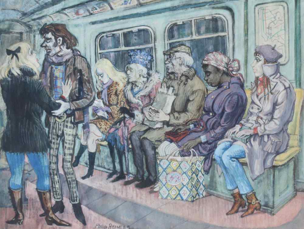 Appraisal: REISMAN Philip American - New York City Subway scene Gouache