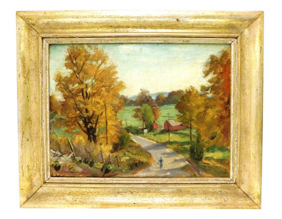 Appraisal: George Davidson Polish-American - oil on canvas board depicting fall