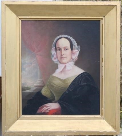 Appraisal: EARLY TH C OIL PAINTING ON CANVAS PORTRAIT OFMRS MORBRIDGE