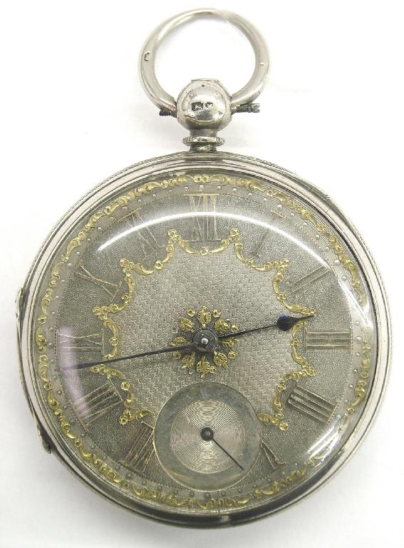 Appraisal: Silver fusee lever pocket watch hallmarked London movement no silvered