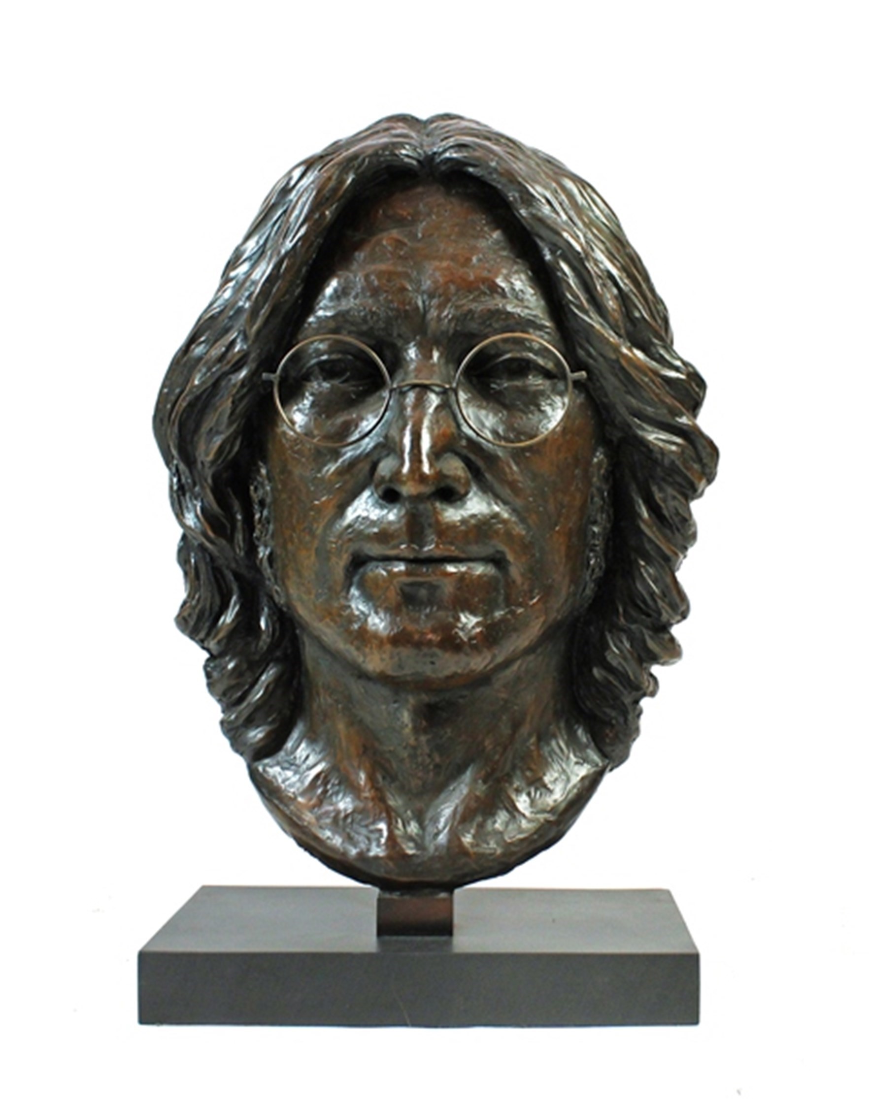 Appraisal: A Bronze bust of John Lennon by Laura Lian mounted