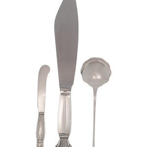 Appraisal: Three Danish Silver Flatware Articles Early th Century and Later