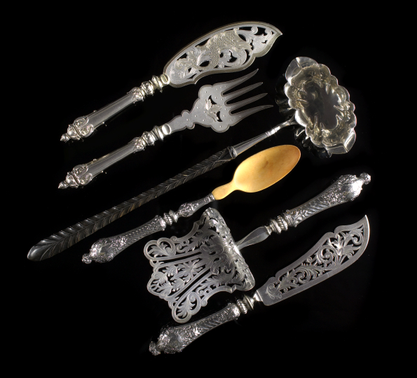 Appraisal: Three French First Standard Silver and Silverplate Serving Pieces fourth