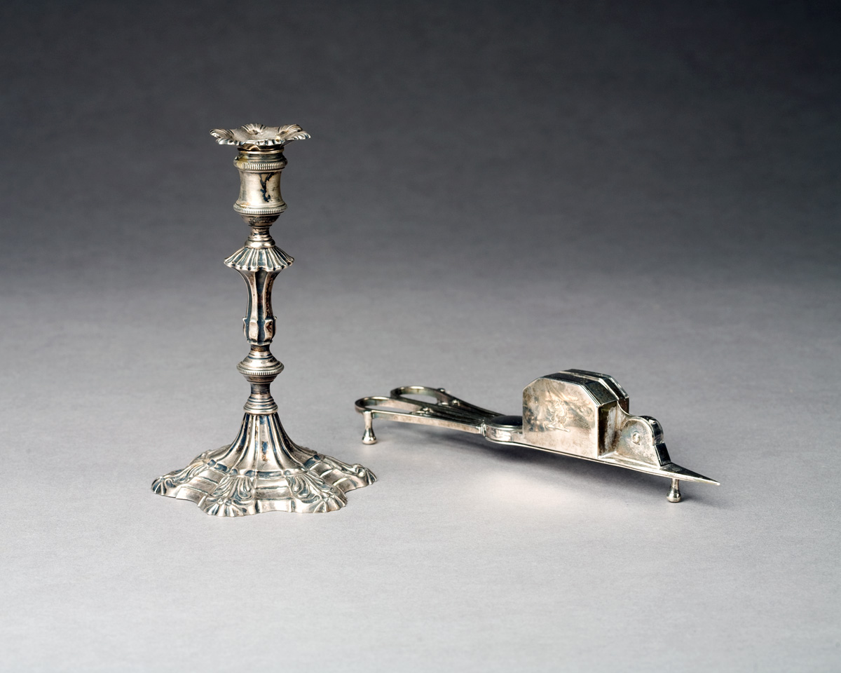 Appraisal: GEORGE III SILVER TAPERSTICK LONDON - PROBABLY JOHN CAFE The