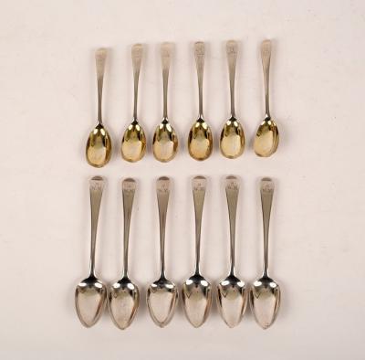 Appraisal: A set of six silver and silver gilt egg spoons