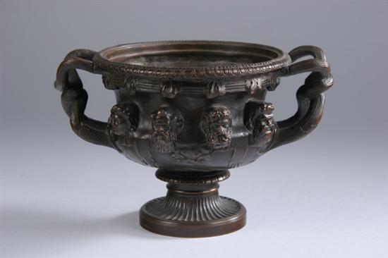 Appraisal: FRENCH GRAND TOUR BRONZE URN late th century - early