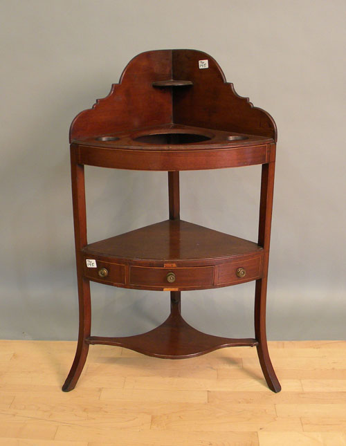 Appraisal: Georgian mahogany corner washstand late th c h l