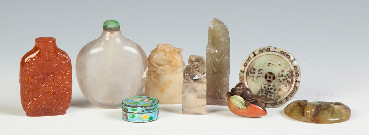 Appraisal: Various Chinese Items Amber soapstone jade