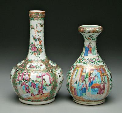 Appraisal: Two pieces Chinese porcelain Canton famille rose fine pear-form vase