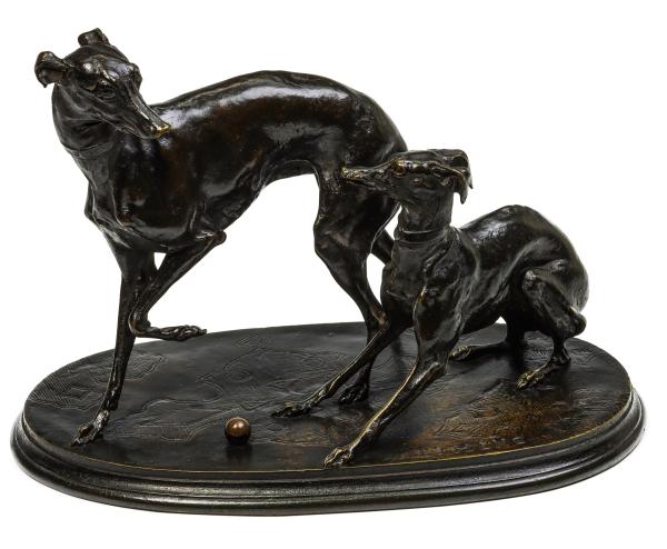 Appraisal: PIERRE JULES MENE - BRONZE WHIPPETSPierre-Jules Mene France - Jiji