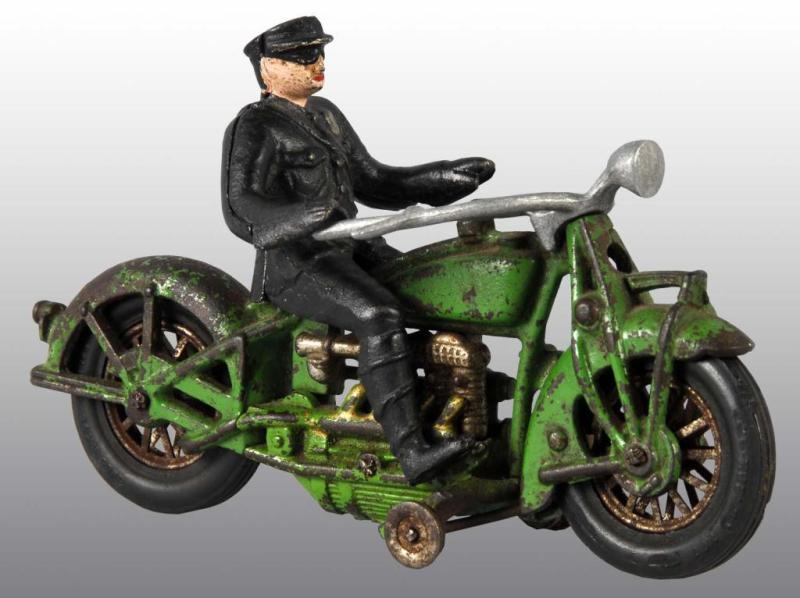 Appraisal: Cast Iron Hubley Indian -Cylinder Motorcycle Toy Description American Black