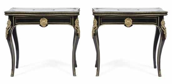 Appraisal: A PAIR OF LATE TH CENTURY CUT BRASS INLAID EBONISED