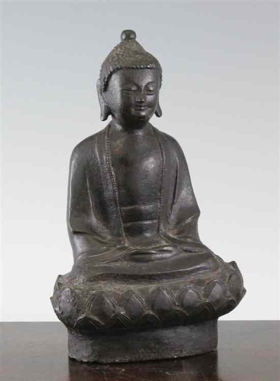 Appraisal: A Chinese bronze seated figure of Buddha Ming Dynasty th