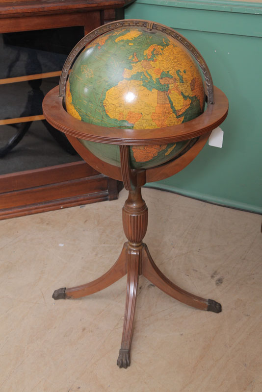 Appraisal: TERRESTRIAL GLOBE ''Crams Inch Politcal Globe'' On a walnut base