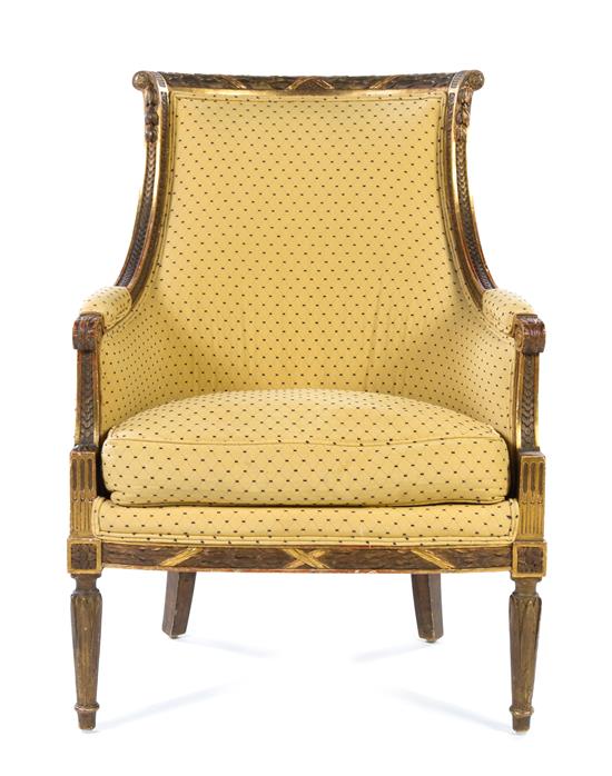 Appraisal: Sale Lot A Directoire Style Painted and Parcel Gilt Bergere