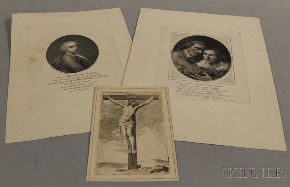 Appraisal: Three Old Master Engravings Claude Mellan French - Crucifixion European