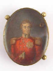 Appraisal: A miniature portrait of Lord Nelson within a glazed oval