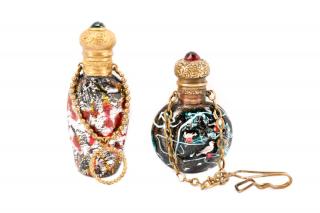 Appraisal: Venetian Glass Chatelaine Scent Bottles Attributed to Giacomo Franchini and