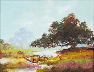 Appraisal: Robert Malcolm Rucker - Louisiana Louisiana Landscape with Live Oak