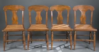 Appraisal: Set of American Empire caned seat chairs c American Empire