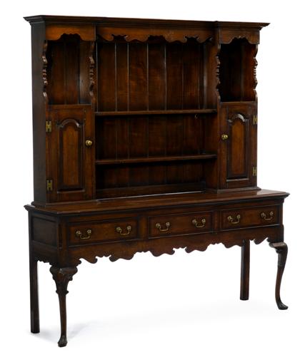 Appraisal: Georgian style oak and mahogany dresser th century