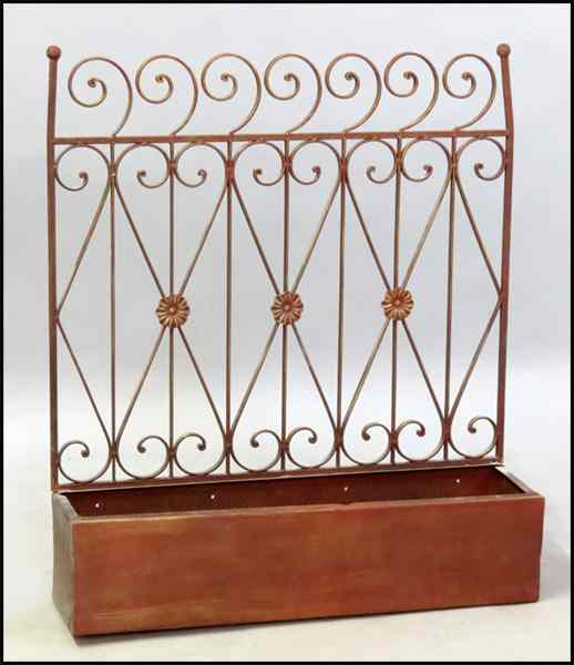 Appraisal: SCROLLED METAL WINDOW BOX PLANT STAND Height Condition No Specific