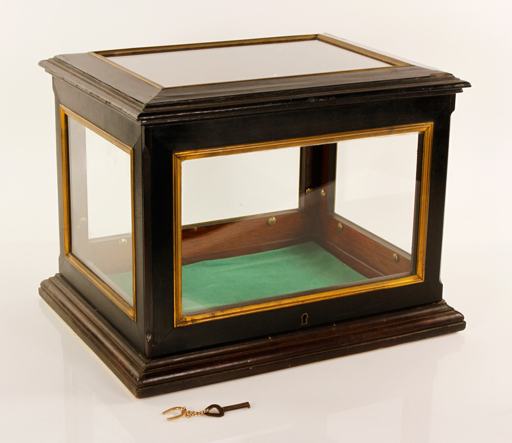 Appraisal: - th C Brass Trimmed Display Case th century display