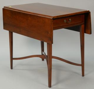 Appraisal: Federal cherry Pembroke drop leaf table with drawer set on