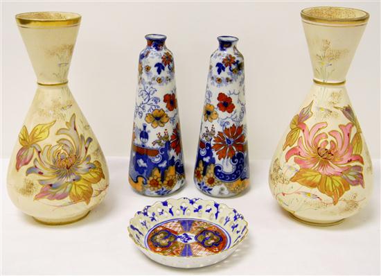 Appraisal: Pair of Chelsea Art Pottery Co floral decorated vases ''