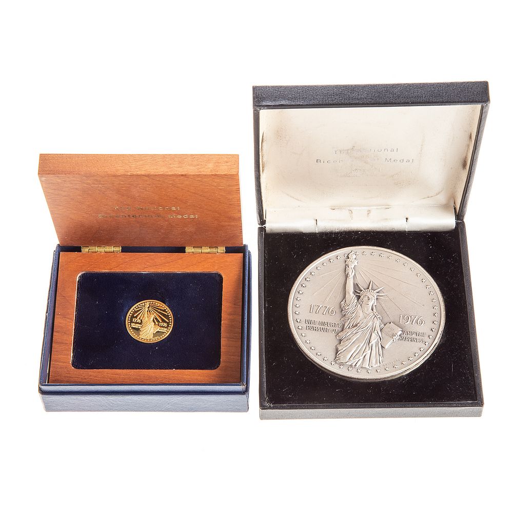 Appraisal: Bicentennial Medals - Gold Silver The National Bicentennial Gold Medal