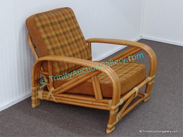 Appraisal: Mid Century Tropitan Bamboo Rattan Lounge Chair Produced in the