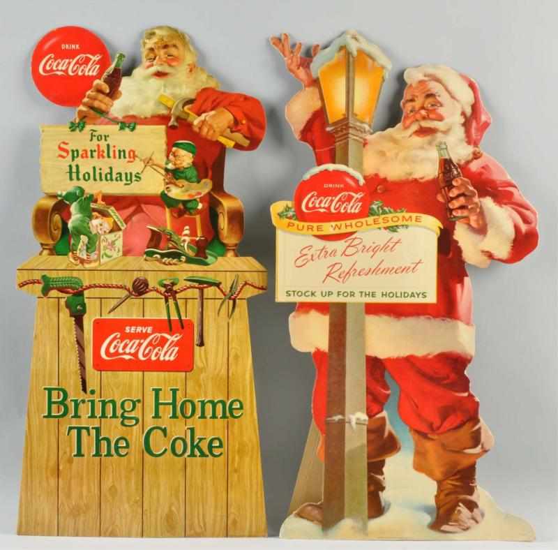 Appraisal: Lot of Coca-Cola Santa Cutouts and The cutout has some