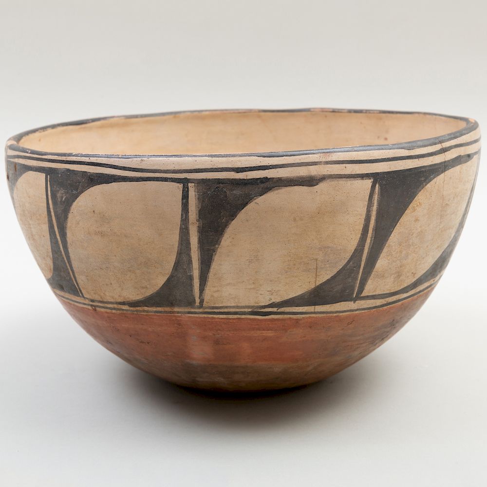 Appraisal: Santo Domingo Painted Clay Dough Bowl x in Trading Post