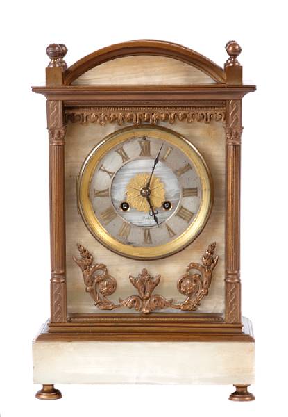 Appraisal: A marble and gilt metal mounted mantel clock height in