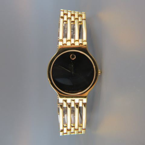 Appraisal: Movado Man's Wristwatch gold finish quartz unused