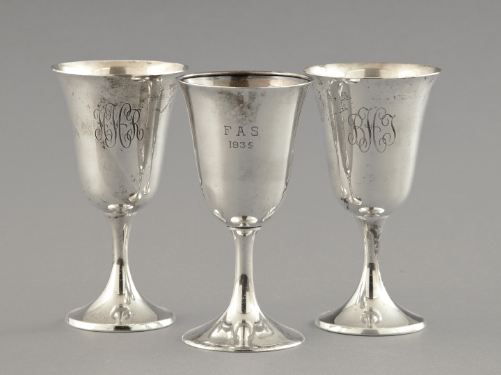 Appraisal: Trio of Gorham Sterling Silver Iced Water Goblets second quarter