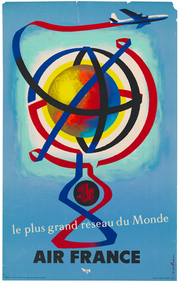 Appraisal: JACQUES NATHAN-GARAMOND - AIR FRANCE Two posters and Each approximately