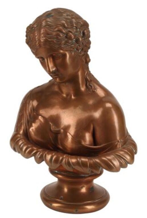 Appraisal: Copper patina bust of Clytie Antonia approx h w d