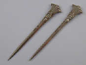 Appraisal: A pair of silver game skewers William Hutton Sons Sheffield