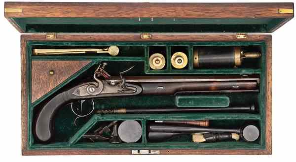 Appraisal: Contemporary Cased Kentucky Flintlock Pistol by Hershel House cal ''