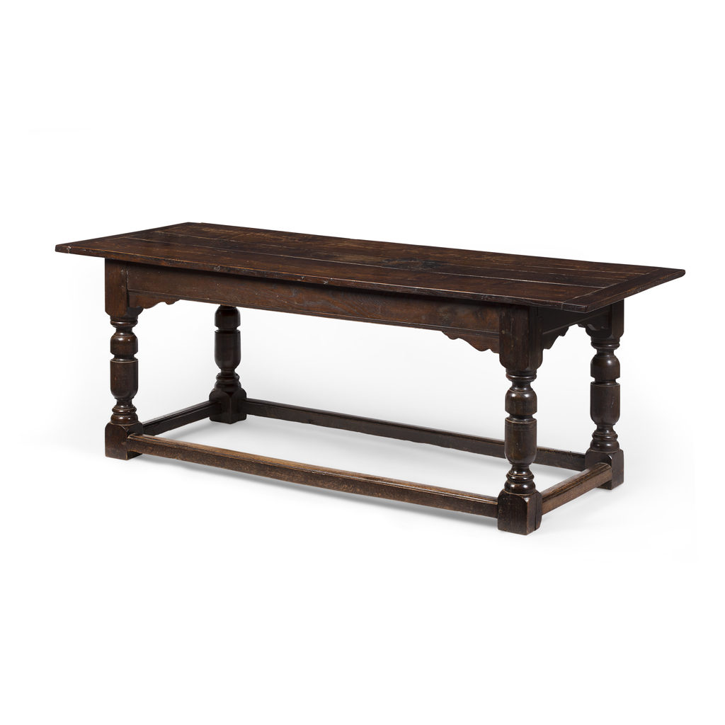 Appraisal: CHARLES II STYLE OAK REFECTORY TABLE LATE TH CENTURY the