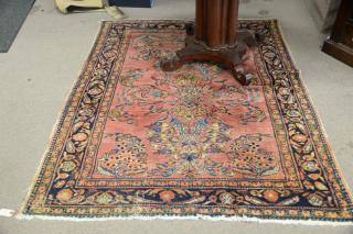 Appraisal: Sarouk Oriental rug worn ' x ' Sarouk Oriental rug